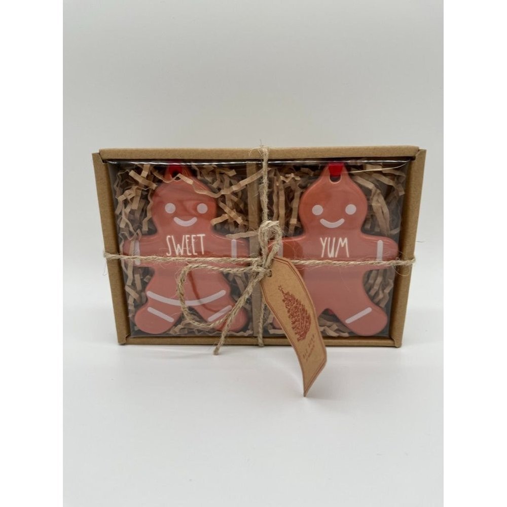 HTF NWT Rae Dunn Gingerbread Ornaments Set